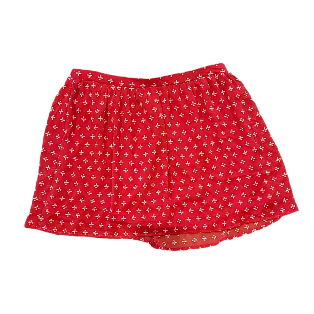 Old Navy red/white pull on mini skirt, medium